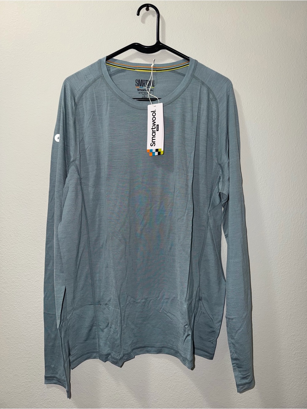 Men’s Smartwool Shirt Active Ultralite Long Sleeve T-Shirt Large Blue Gorpcore